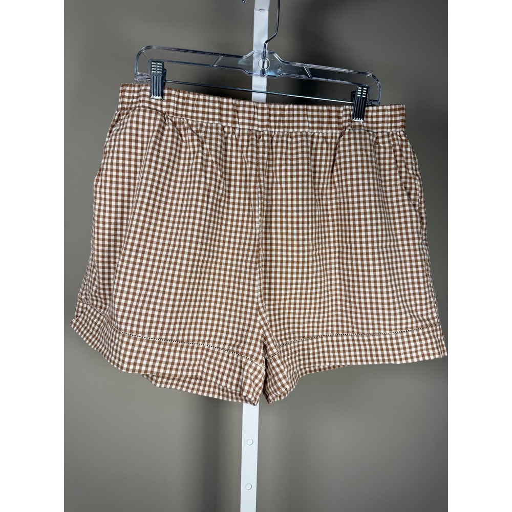 Tuckernuck Studio McGee Gingham Shorts Mocha Cotton Augusta Coastal Cottagecore - Picture 4 of 9